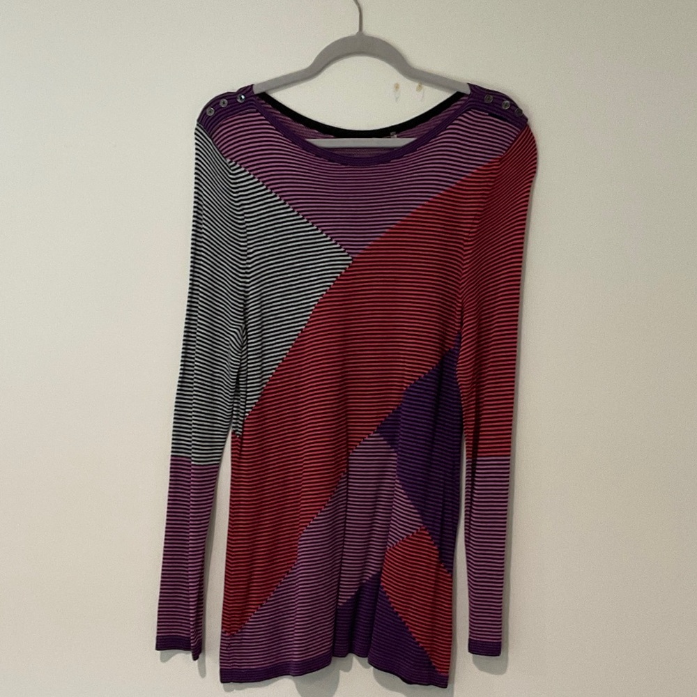 EUC NIC+ZOE Multicolor Striped Sweater Lightweight